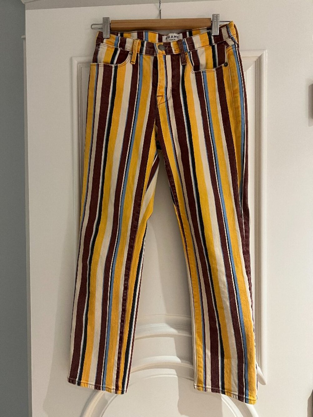 Frame Le High Straight Painterly Stripe Jeans - Picture 2 of 6